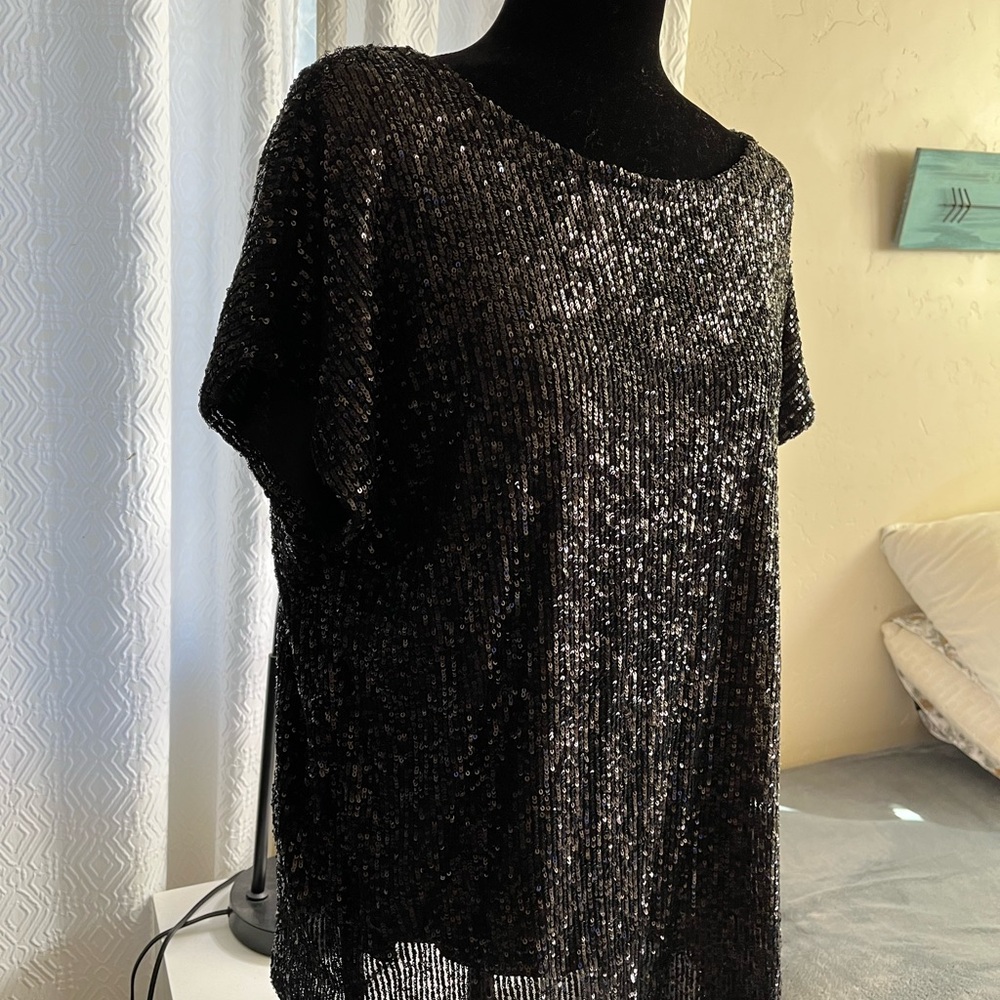 RACHEL ZOE Black Sequin XL
